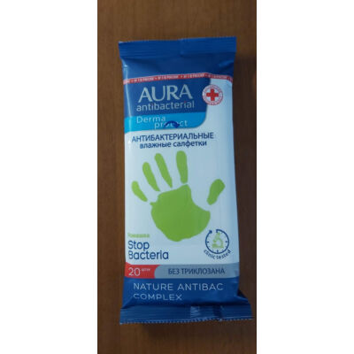 Aura kéz- és bőrfertőtlenítő kendő 20x