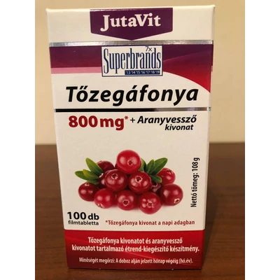 Jutavit Tőzegáfonya 800mg+ Aranyvessző tabl.  100X